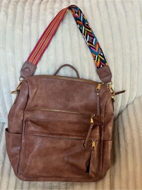Classic Dusty-Rose colored Leatherette Convertible Women’s Backpack Tote